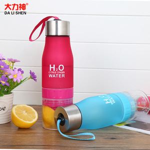 Da Li Shen H2O Citrus Zinger Water Bottle With Lemon Infuser Portable Fruit Tea Cup For Camping Unisex Plastic Drinkware - Product Image 1