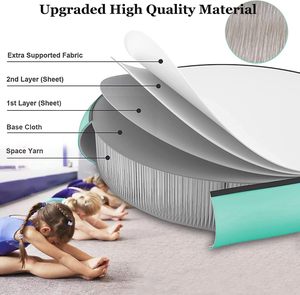Tapis de gymnastique gonflable portable en PVC imperméable de 8 pouces d'épaisseur pour femmes, enfants, yoga, pistes gonflables - Product Image 6