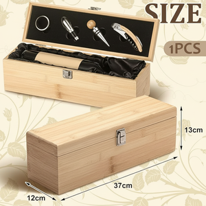 Boîte à vin en bois écologique pour une seule bouteille, idéale pour offrir en cadeau - Product Image 1