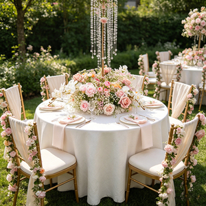 <b>Artificial</b> Silk Rose Wedding Flower wreath Center Pieces Table Decoration for Wedding Arrangement - Product Image 3