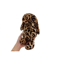 Jellcatt UK Lapin en peluche à oreilles tombantes imprimé léopard, animal en peluche tendance, décoration mode, cadeau