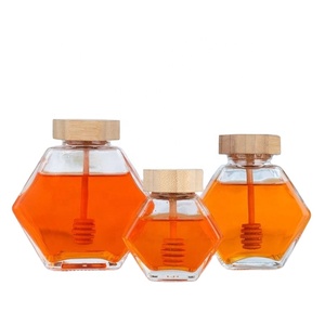 Tarro de miel de 380 ml en oferta, recipiente de vidrio para almacenamiento de alimentos, botella de vidrio única para mermelada, tarros de miel decorativos - Product Image 1