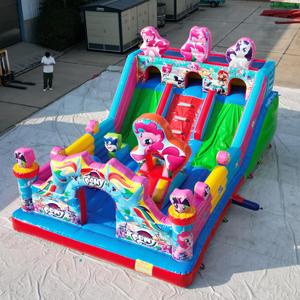 Struktur permainan warna-warni desain aman istana bahan memantul istana tiup luar ruangan menawarkan pengalaman melompat aman yang menyenangkan - Product Image 5