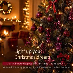 45 Pieces Christmas Tree Ornament Set Metal Hanging Balls <b>Baubles</b> Gift <b>Box</b> Holiday Decoration for Hotel Home - Product Image 3