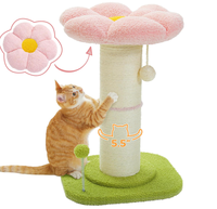 Mau Poste Rascador para Gatos con Estructura de Madera de Sisal, Diseño de Cama de Flores Removible y Atractivo