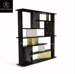 Fabbrica Custom High-end di lusso senso del Design capo ufficio Storage libreria <span class=keywords><strong>scaffali</strong></span> nero <span class=keywords><strong>e</strong></span> oro libreria - Product Image 2