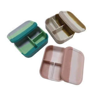 Vente en gros de récipient de stockage alimentaire en silicone moucheté de qualité alimentaire Boîte à lunch Bento en silicone portable sans BP pour adultes et enfants - Product Image 3