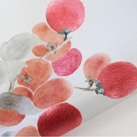 Chinoiserie imprimable personnalisé peint à la main oeuvre brodé plante fruit soie papier peint Mural paysage chinois papier peint Mural