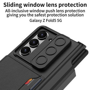 Housse <span class=keywords><strong>de</strong></span> protection à la mode pour Samsung Fold5 sac <span class=keywords><strong>de</strong></span> carte <span class=keywords><strong>de</strong></span> fenêtre <span class=keywords><strong>de</strong></span> poussée <span class=keywords><strong>de</strong></span> téléphone portable pliant avec porte-stylo - Product Image 5