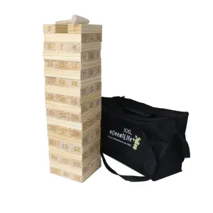 Giant Outdoor Tumbling Tower Customized Wooden Blocks Stacking With Numbers On Yard Game for Kids Adults Family