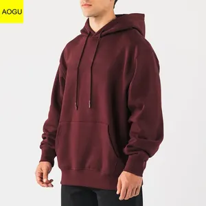 Sweat à capuche pour homme en coton bordeaux pour le fitness avec logo personnalisé vêtements de jogging de gym de haute qualité