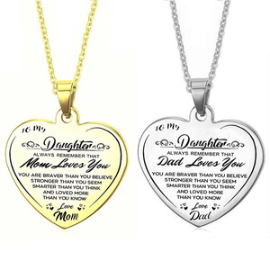 Collana con ciondolo a cuore per mamma a mia <span class=keywords><strong>figlia</strong></span> collana con ciondolo cuore per papà mamma <span class=keywords><strong>figlia</strong></span> <span class=keywords><strong>regalo</strong></span> collana in acciaio inossidabile - Product Image 1