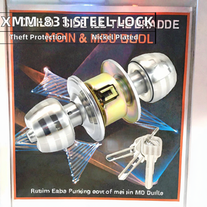 Zinc Nickel Plated Ball <strong>Knob</strong> <strong>Door</strong> Lock with Keys-Anti-Theft Interior <strong>Door</strong> Security Lock 30-40mm for Bedroom Bathroom - Product Image 2