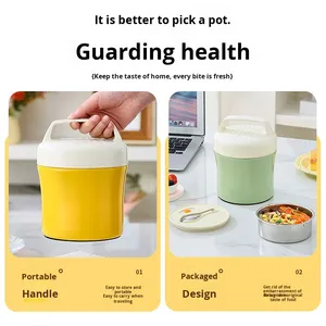 Hengcw xách tay 304 thép không gỉ cách nhiệt Bento Hộp Ăn Trưa <span class=keywords><strong>container</strong></span> ăn sáng Cup cho sinh viên và nhân viên văn phòng - Product Image 3