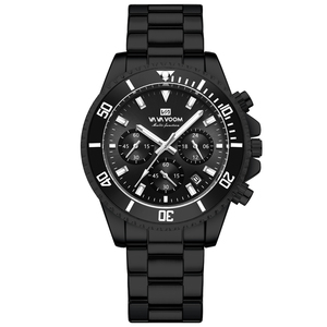 Montre-bracelet à quartz pour homme avec cadran rond, chronographe, multifonction, style chronomètre analogique - Product Image 4