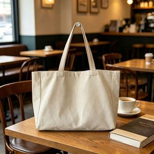 Customized Printed Canvas Tote Bag Portable Shoulder <b>Handbag</b> for Daily Use - Product Image 3