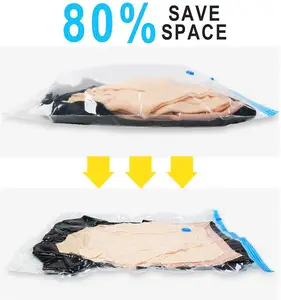 सस्ते कीमत प्लास्टिक वैक्यूम संकुचित अंतरिक्ष सेवर सील कपड़े बैग Vakuumbeutel यात्रा वैक्यूम कपड़े भंडारण बैग