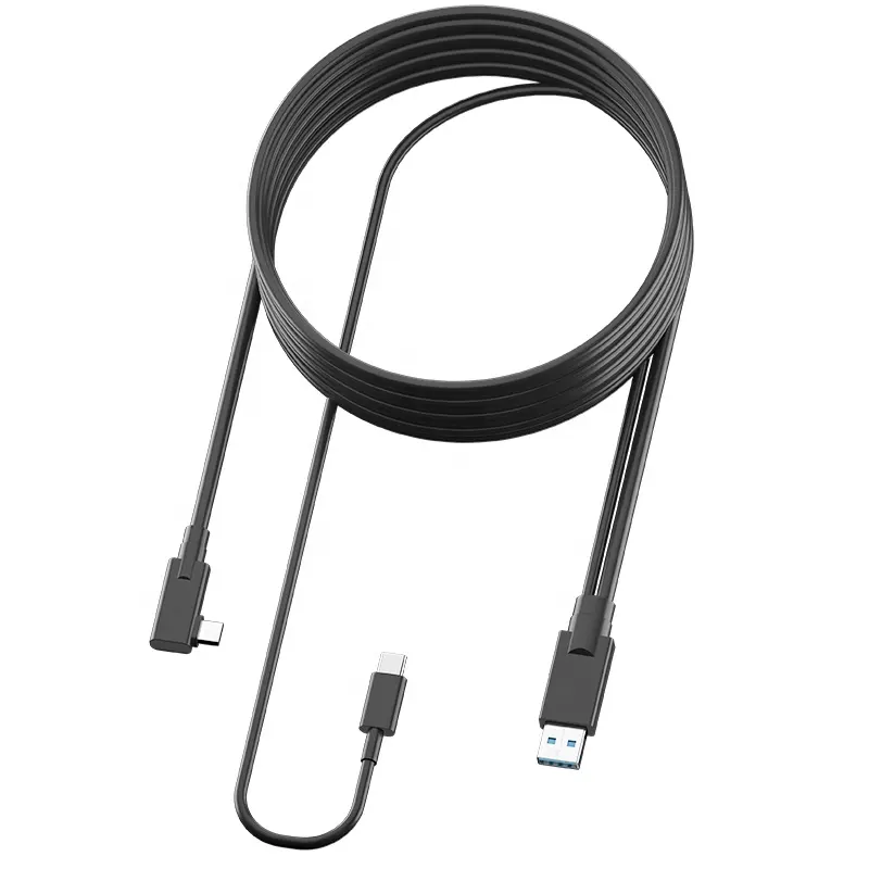 Charging VR for Oculus Quest 2/Pico 4 streaming data connection cable while charging and playing with 5m type-c elbow