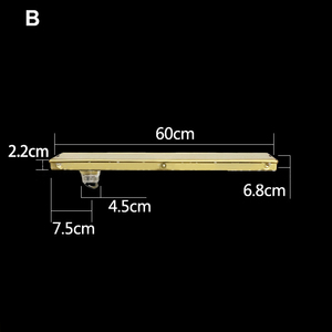 Desagüe lineal <span class=keywords><strong>para</strong></span> <span class=keywords><strong>ducha</strong></span> de latón sin recubrimiento, color oro cepillado, de 24 pulgadas, desagüe <span class=keywords><strong>rectangular</strong></span> <span class=keywords><strong>para</strong></span> piso - Product Image 3