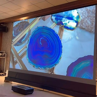Écran de projection motorisé au sol de 150 pouces, écran ALR à grille noire anti-lumière pour projecteur laser UST 4K/8K, home cinéma