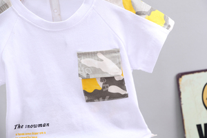 Vente en gros de vêtements décontractés pour garçons, chemise imprimée à manches courtes + jean, t-shirt 2 pièces pour enfants et adolescents - Product Image 5