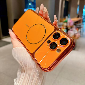 Original Converted Camera Glass Magnetic Phone <b>case</b> for iPhone 17 16 15 14 Pro Max Laser Electroplated Lens Textured Back Cover - Product Image 5