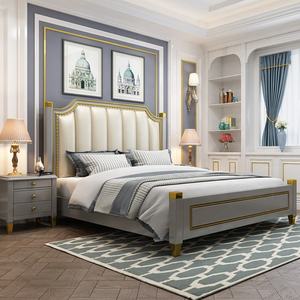 เฟอร์นิเจอร์ห้องนอนเจ้าหญิงสไตล์โมเดิร์นสุดหรู เตียงดีไซน์เนอร์พร้อมชุดเครื่องนอนผ้าหุ้ม เตียงไม้แบบคู่พร้อมฐานเตียงสำหรับขนาดเตียงคู่ - Product Image 6