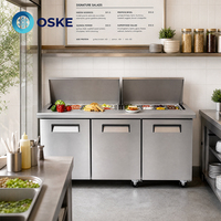 Réfrigérateur à salade pour restaurant, armoire de refroidissement ventilée pour la conservation des ingrédients frais de la salade