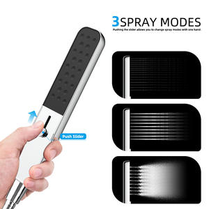 Cabezal de <span class=keywords><strong>ducha</strong></span> de control de interruptor deslizante ABS cromado cuadrado Duschkopf, <span class=keywords><strong>cambio</strong></span> de 3 modos <span class=keywords><strong>por</strong></span> deslizador, <span class=keywords><strong>ducha</strong></span> de mano de 3 funciones de alta presión - Product Image 3