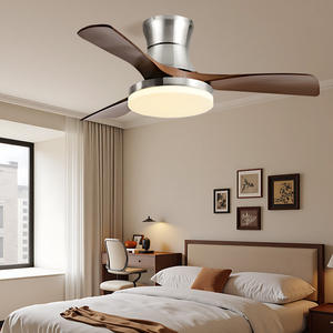 Ventilateur de plafond de style chinois moderne avec pales droites en fer, télécommande et variateur d'intensité pour salon, salle à manger, balcon - Product Image 3