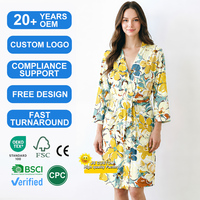Peignoir long en modal de haute qualité personnalisé par le fabricant, chemise de nuit confortable, vêtements de nuit pour femmes, vêtements d'intérieur