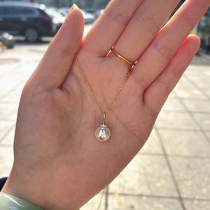 Collier en argent pur S925 avec imitation de perle de nez de cochon, design simple et tendance, vintage, avec chaîne de luxe légère - Product Image 4