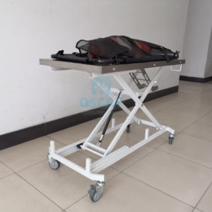 OSCAT veteriner ekipmanları klinik yükseklik ayarlanabilir sedye özellikleri 304 paslanmaz çelik yüzey ve Premium tıbbi tekerlekler - Product Image 1