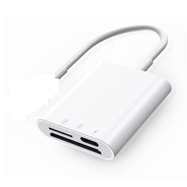 3in1 Card Reader SD Card Dual Slot Photo Graphy Memory TF Card Adapter for Cameras iPhone iPad