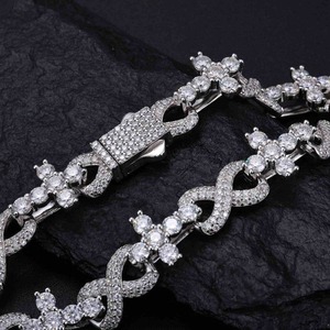 Fine Jewelry Pass Diamond Tester D Color Moissanite Diamond Infinity Mixed Cross <b>Bracelet</b> Vvs 10kt <b>Solid</b> Fine <b>Bracelet</b> - Product Image 4