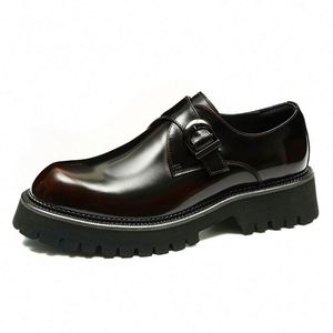 Chaussures habillées pour hommes ASTON M.JAZZ, en cuir de vachette véritable, à lacets, avec boucle, en cuir verni, style britannique, semelle épaisse - Product Image 3