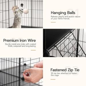 4 Tier Metal Wire Mesh Large Capacity Indoor Outdoor Cat <strong>Cage</strong> Playpen Small Pet House for Rabbit Guinea Pigs <strong>Ferrets</strong> Hamsters - Product Image 4