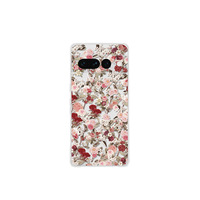 Coque de téléphone portable en TPU style Instagram compatible Google Pixel 10/9A, design rétro rose papillon fleur de cerisier, protection 360°