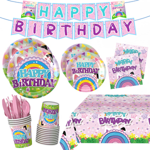 Ensemble de décoration de fête d'anniversaire sur le thème des enfants, 130 pièces, convient à une fête de 16 enfants. - Product Image 1