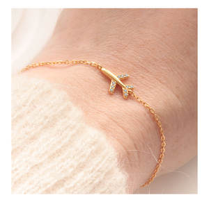 925 स्टर्लिंग चांदी के फैशन गहने सेट करता है हवाई जहाज का विमान जिरकॉन हार और बालियां अंगूठी सोने के प्लेटेड गहने सेट - Product Image 5