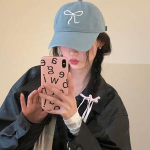 Chapeau de baseball de style coréen adulte unisexe nœud papillon doux mignon romantique polyvalent réglable sports d'été cyclisme voyage haut souple - Product Image 5