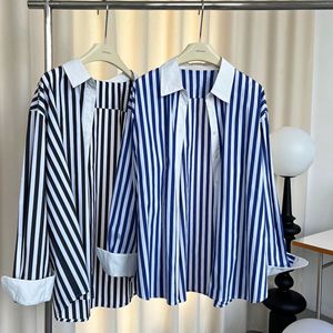 2023 autunno autunno OEM produttore Fashion Office elegante cotone Plus Size camicia coreana camicetta da donna <span class=keywords><strong>blu</strong></span> <span class=keywords><strong>e</strong></span> <span class=keywords><strong>bianca</strong></span> pura - Product Image 5