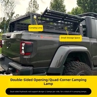Barres de toit surélevées en acier noir sur mesure pour benne de pick-up, conception anti-roulement avec panneaux MOLLE pour accessoires tout-terrain 4x4