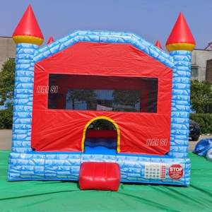 Inflables para Jardín, Casa de Brinco con Tobogán, Casa de Juegos al Aire Libre, Trampolín Inflable de PVC, Tobogán Acuático Húmedo/Seco - Product Image 2