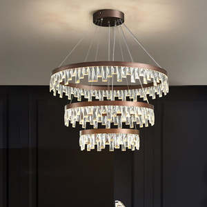 Candelabro de estrella de cristal para techo con anillo redondo italiano colgante de escalera grande decorativa para el hogar - Product Image 1