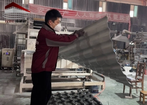 अछूता स्पेनिश शैली एसए छत टाइल ट्रेपेज़ोइड औपनिवेशिक नालीदार रोम सिंथेटिक राल शीट - Product Image 5