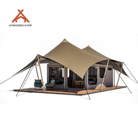 Tente de luxe Kawagebo Kamp (KK) 38' x 25' en toile PVDF à membrane permanente pour glamping, safari, hôtel, villa