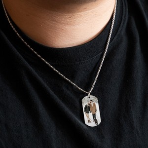 Collana con Ciondolo Personalizzato in Acciaio Inossidabile Placcato Oro 18K con Incisione di Foto <span class=keywords><strong>e</strong></span> Testo - Regalo per Donne - Product Image 6