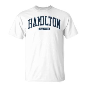 T-shirt bleu style collège Hamilton New York - Product Image 1