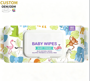 Lingettes pour bébé super douces, originales, biodégradables, à base de plantes, sans plastique, écologiques, 80 pièces, extrait d'aloe vera, non parfumées - Product Image 1